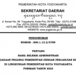 Pengumuman Hasil Seleksi Administrasi PPPK Kota Yogyakarta Tahun 2023