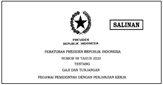 Perpres Nomor 98 Tahun 2020 tentang Gaji dan Tunjangan PPPK