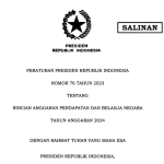 Perpres Nomor 76 Tahun 2023 : Rincian APBN TA 2024