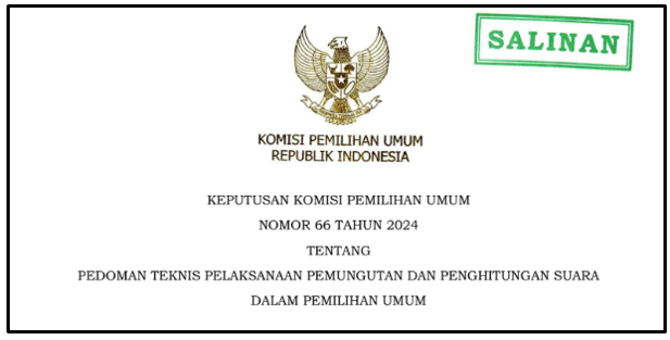 Petunjuk Teknis Pemungutan dan Perhitungan Suara Pemilu 2024