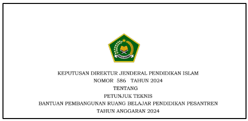 Petunjuk Teknis Bantuan Pembangunan Ruang Belajar Pendidikan Pesantren 202