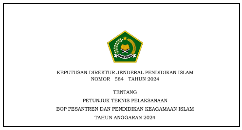 Petunjuk Teknis Pelaksanaan BOP Pesantren dan Pendidikan Keagamaan Islam 2024