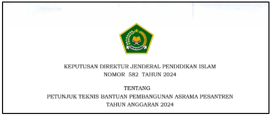 Petunjuk Teknis Bantuan Pembangunan Asrama Pesantren Tahun 2024