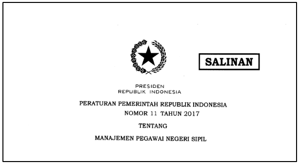 Peraturan Pemerintah Nomor 11 Tahun 2017 tentang Manajemen PNS