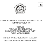 Juknis Pengelolaan Bantuan Rehabilitasi Ruang Belajar PMDT Tahun 2024