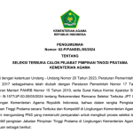 Seleksi Terbuka Calon Pejabat Pimpinan Tinggi Pratama Kementerian Agama