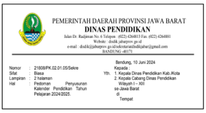 Kaldik Tahun Pelajaran 2024/2025 Jenjang TK SD SMA SMK SLB Provinsi Jawa Barat