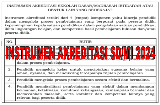 Instrumen Akreditasi Tahun 2024 SD MI