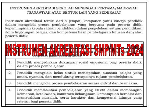 Instrumen Akreditasi Tahun 2024 SMP MTs