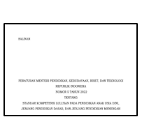 Permendikbudristek Nomor 5 Tahun 2022 tentang Standar Kompetensi Lulusan pada PAUD Dikdasmen