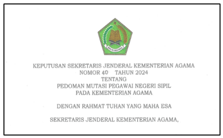 Pedoman Mutasi Pegawai Negeri Sipil (PNS) pada Kementerian Agama