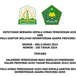 Kalender Pendidikan Provinsi Aceh Tahun Ajaran 2024/2025