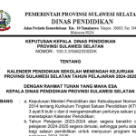 Kalender Pendidikan Tahun Ajaran 2024/2025 SMK Provinsi Sulawesi Selatan 