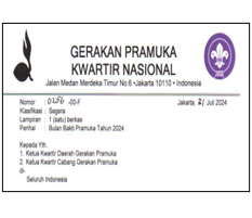 Surat Edaran Kwartir Nasional Gerakan Pramuka tentang Bulan Bakti Pramuka Tahun 2024