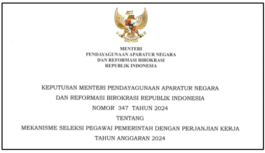 Kepmen PANRB Nomor 347 Tahun 2024 tentang Mekanisme Seleksi PPPK Tahun 2024