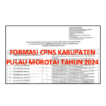 Rincian Formasi CPNS Kabupaten Pulau Morotai Tahun 2024