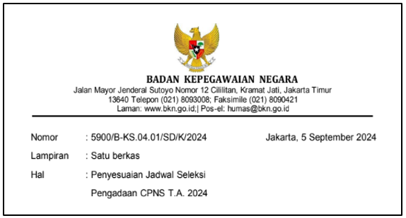 Perubahan Jadwal Seleksi CPNS Tahun 2024 