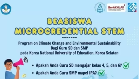 Beasiswa Microcredential bidang STEM Tahun 2024 untuk Guru SD dan SMP