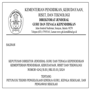 Kepdirjen GTK tentang Juknis Pengelolaan Kinerja Guru, Kepala Sekolah, dan Pengawas Sekolah