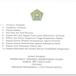 Surat Edaran Gerakan Penanaman 1 Juta Pohon Matoa Kemenag