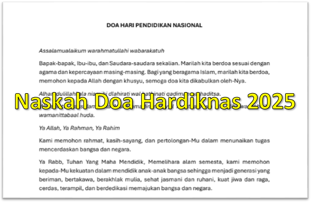 Naskah Doa Peringatan Hardiknas Tahun 2025